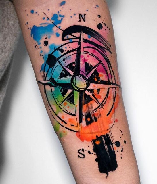 Compass Tattoo Design Ideas