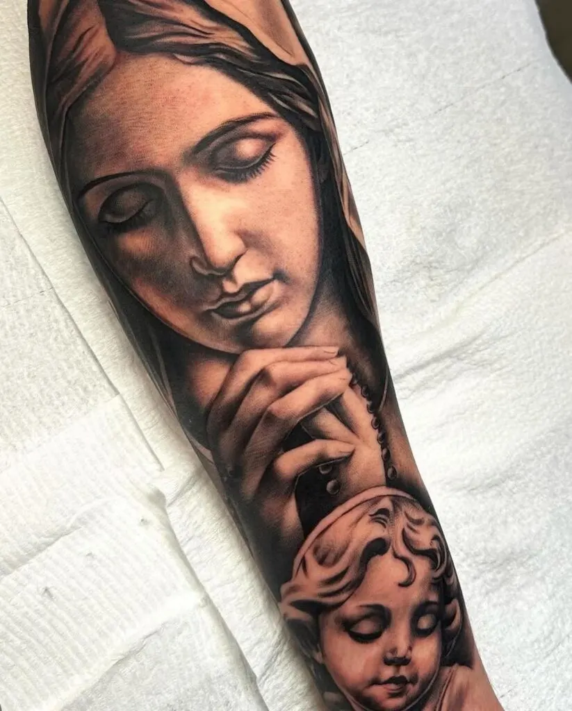 Virgin Mary Tattoo Ideas For The Forearm Meaningful Designs Styles