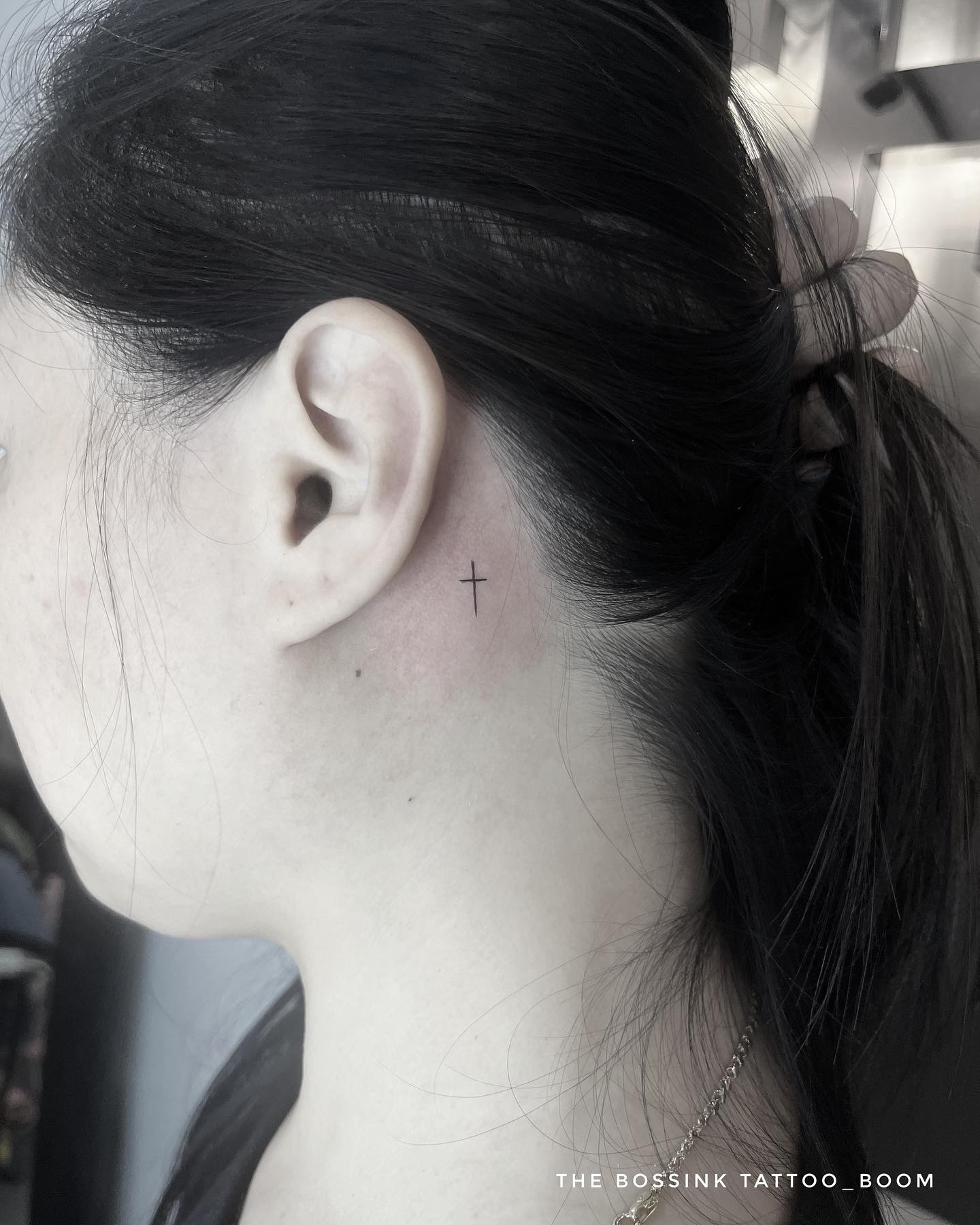 40+ Cross Behind the Ear Tattoos That Are Small and Meaningful