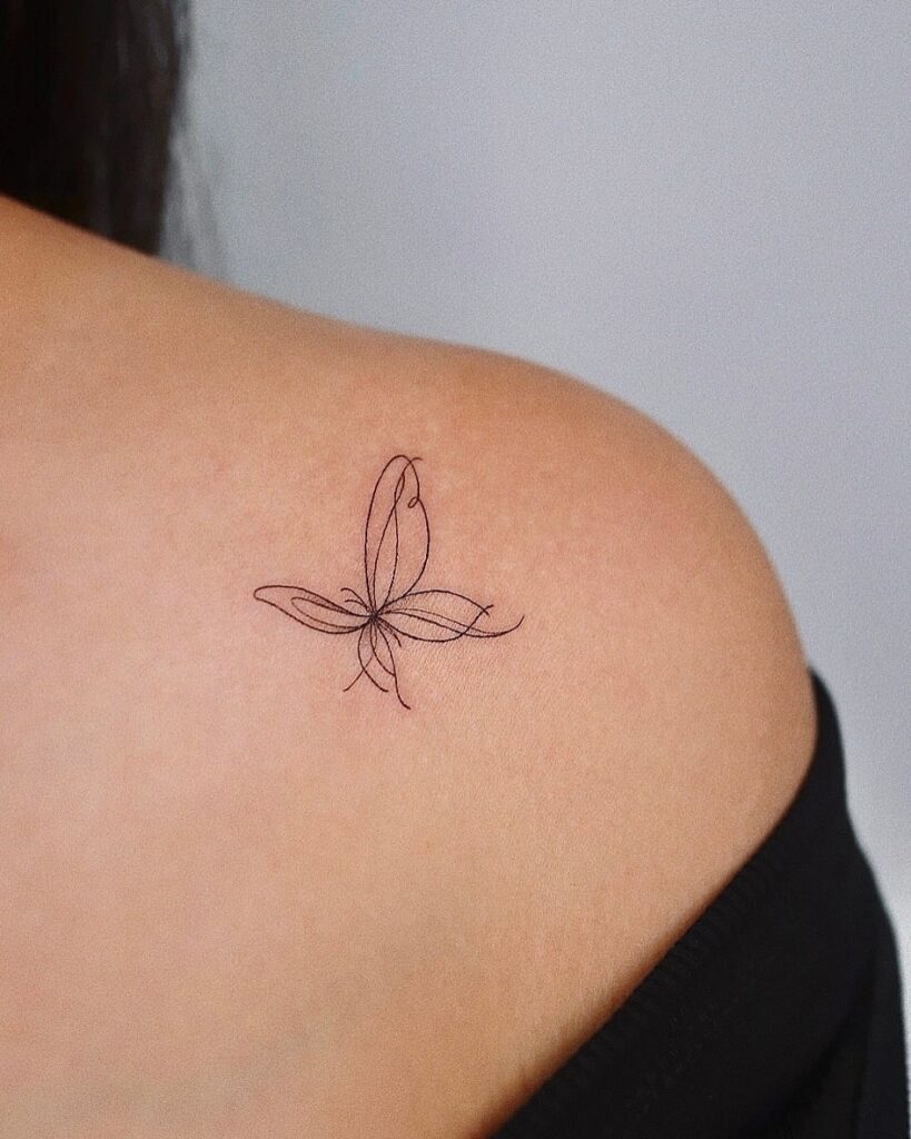 45+ Fine Line Butterfly Tattoo Ideas for Elegant Delicate Ink
