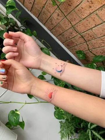 Matching Sun and Moon Tattoo Ideas