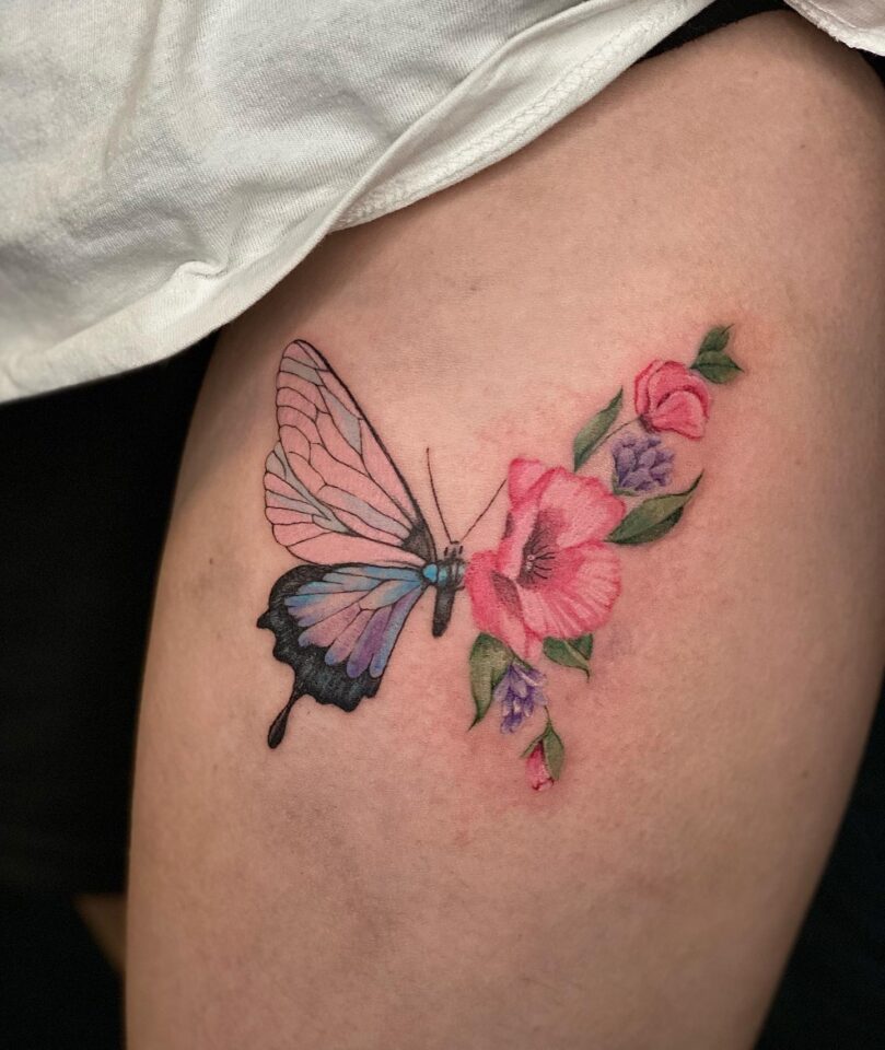 75+ Half Butterfly Half Flower Tattoos for Beauty and Transformation